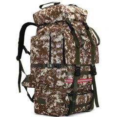 微華 可裝棉被 130升戶外超大容量雙肩背包旅行包打工行李背包高強(qiáng)度登山包 黃色迷彩-130升